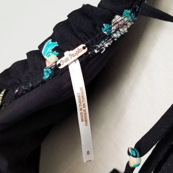 Free People Like A Lady Floral Printed Mini Dress S Black Bustier Open Back $108 - Picture 7 of 15